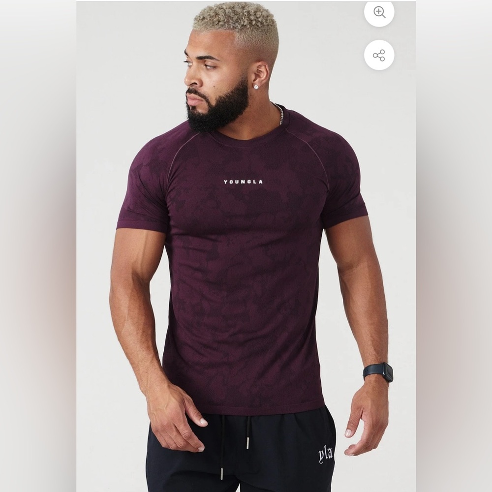 YoungLA Men’s Purple Compression Shirt Size Large